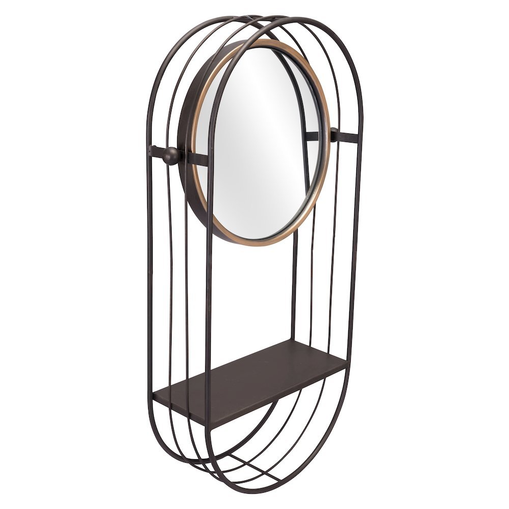 Saroni Mirror Shelf Antique Gray. Picture 1