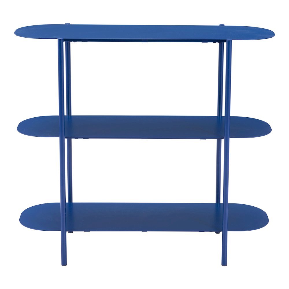 Console Table, Blue, Oval Steel Top, Powder Coated. Picture 5
