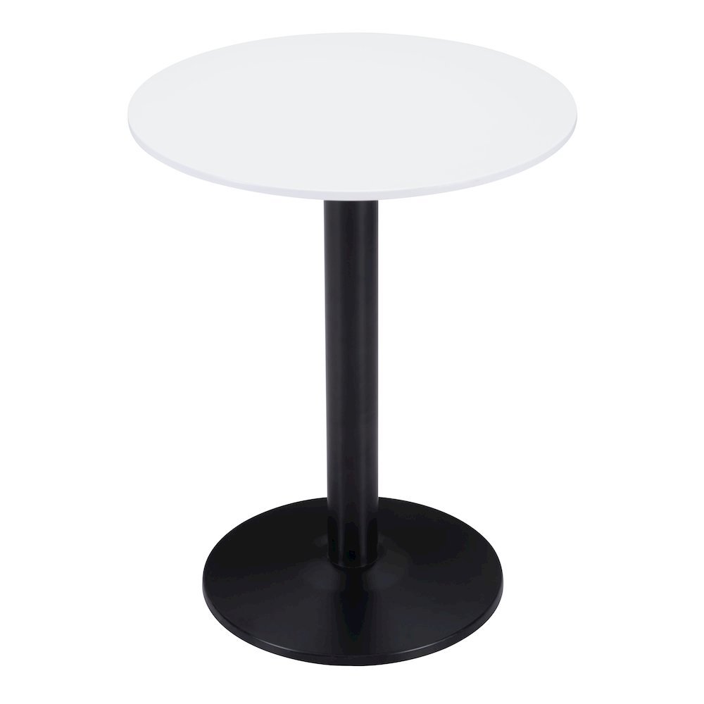 Bistro Table, White & Black, Round MDF Top, Steel Base. Picture 5