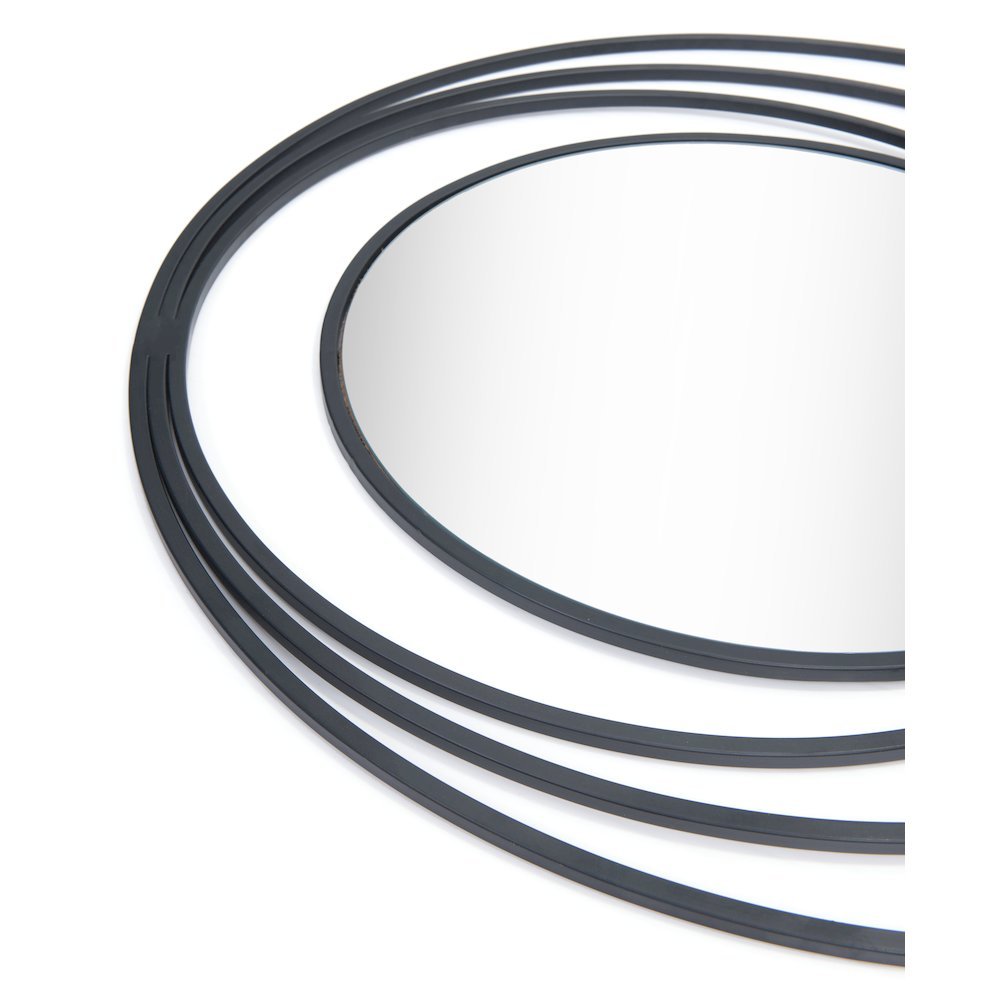 Luna Round Mirror Black. Picture 4