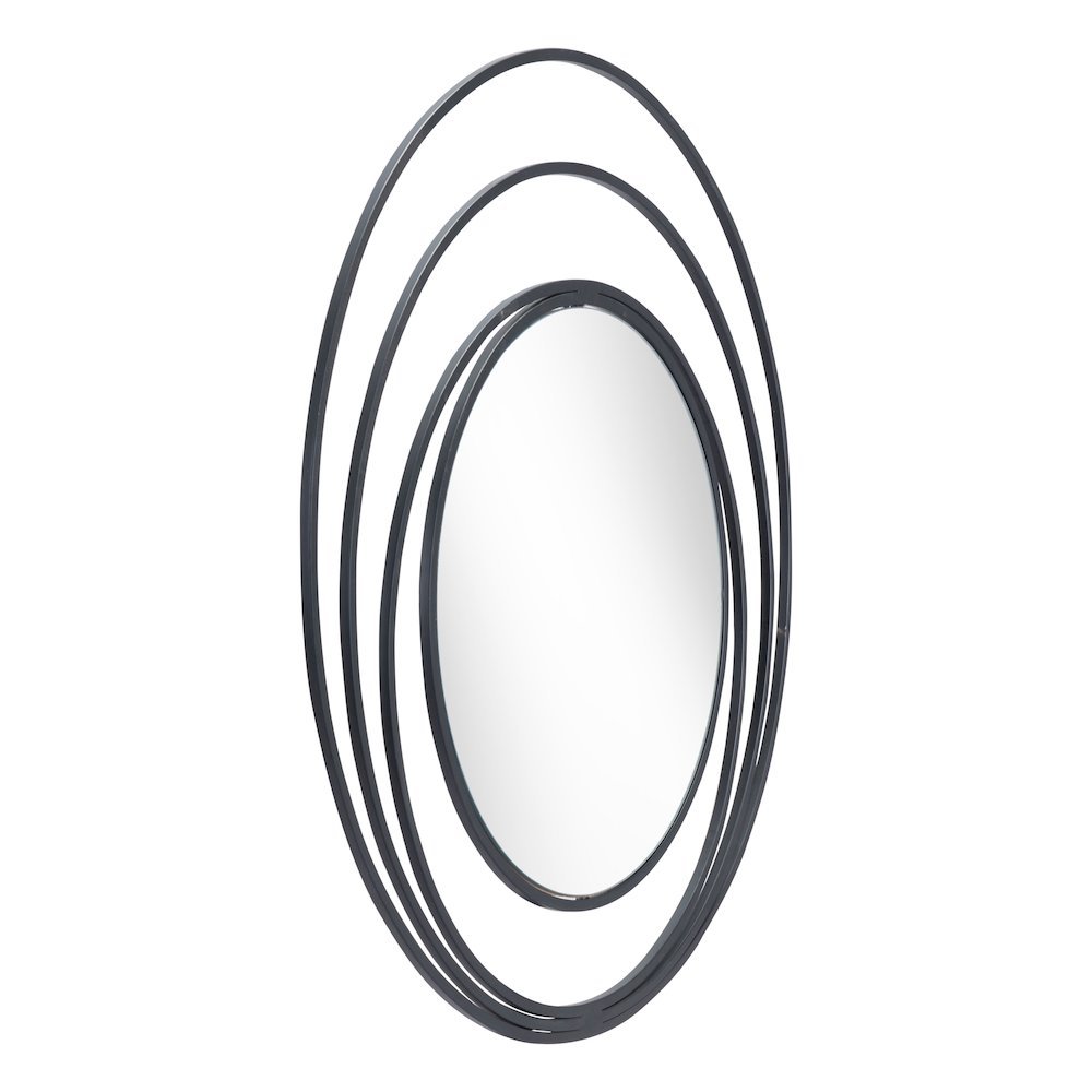 Luna Round Mirror Black. Picture 3
