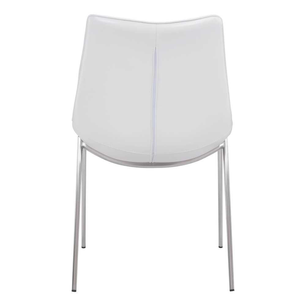 Magnus Dining Chair (Set of 2) White & Silver. Picture 4
