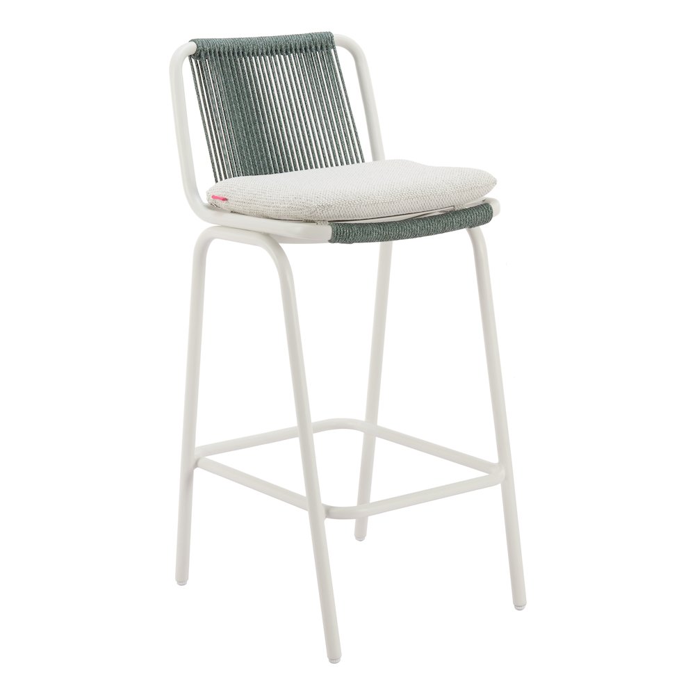 Luft Barstool (Set of 2) White & Green. Picture 1