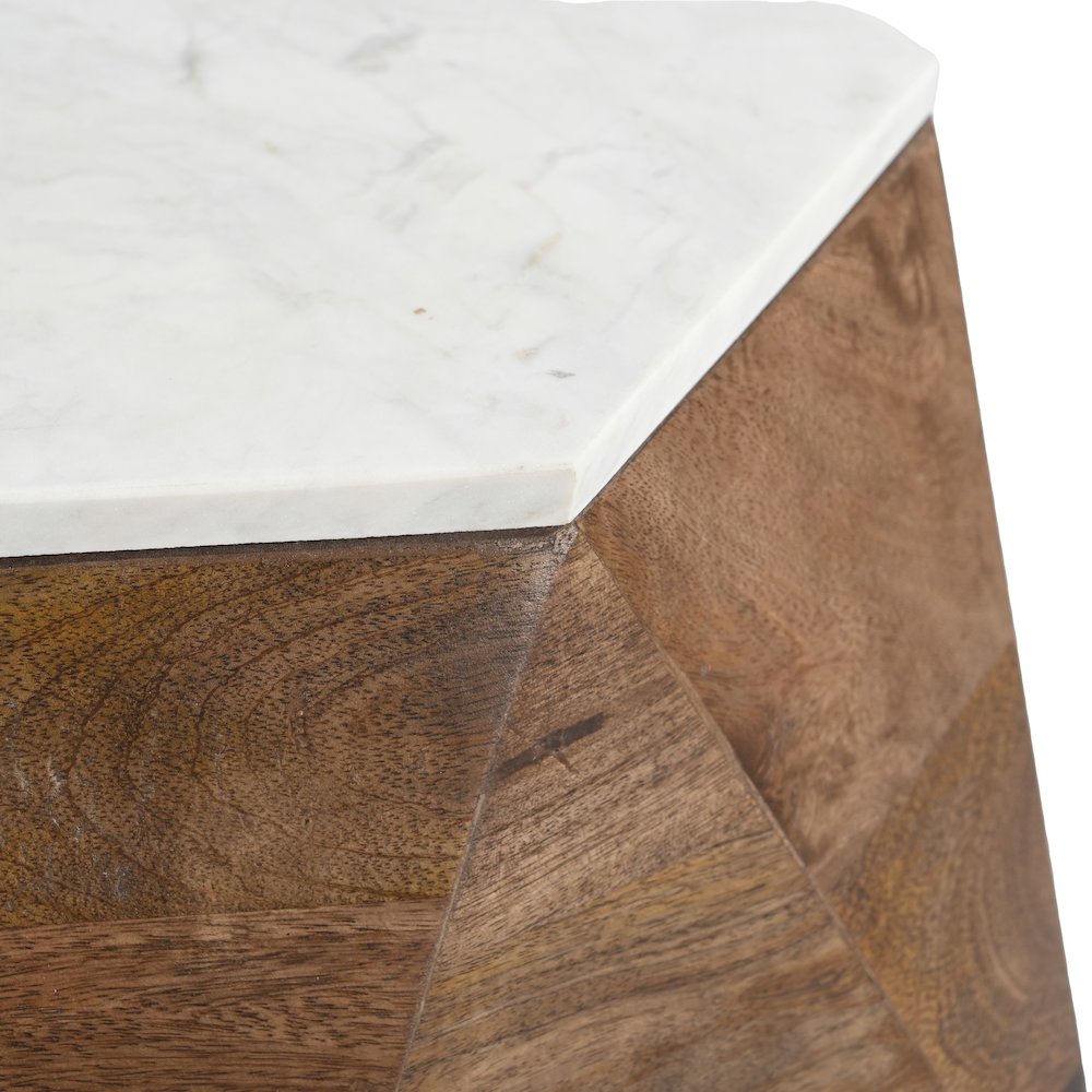 Bisel Side Table White & Walnut. Picture 4