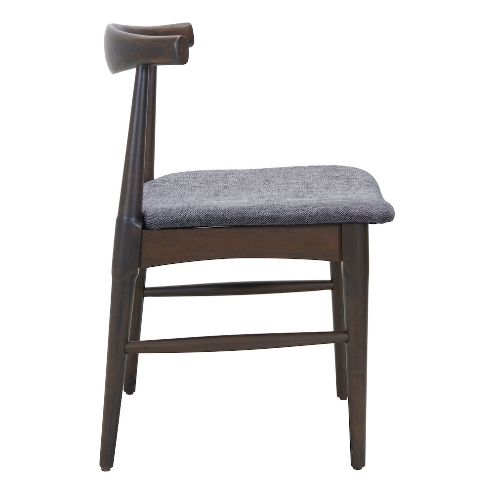 Tuzka Dining Chair (Set of 2) Gray & Espresso. Picture 2