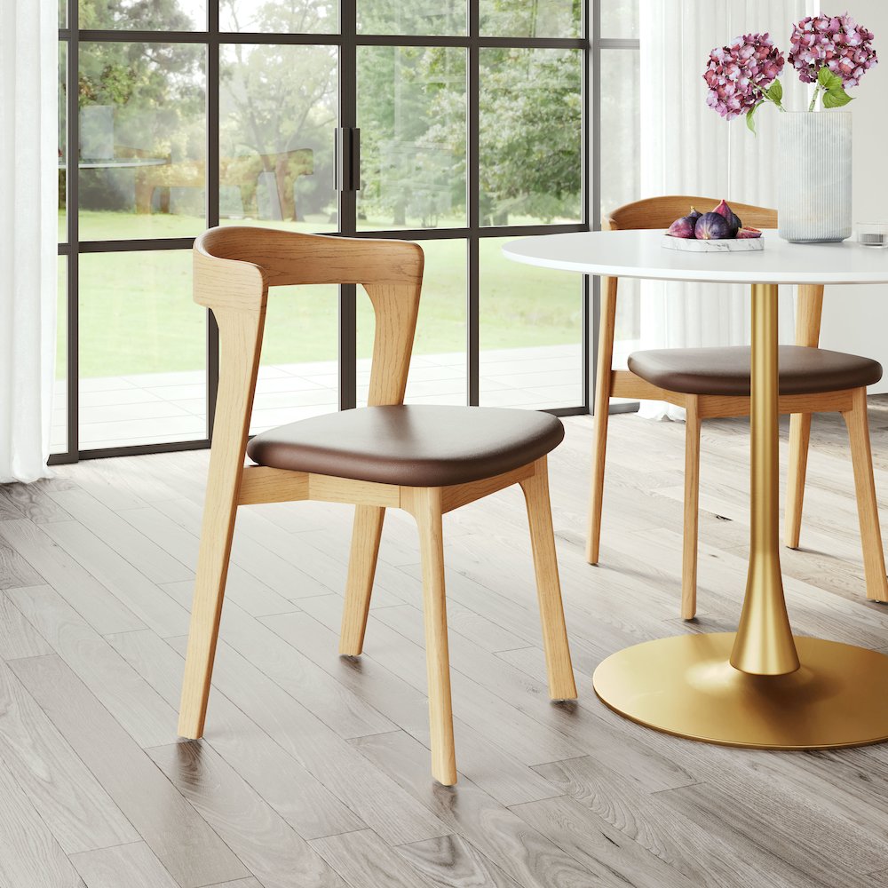 Pioro Dining Chair (Set of 2) Brown & Natural. Picture 8