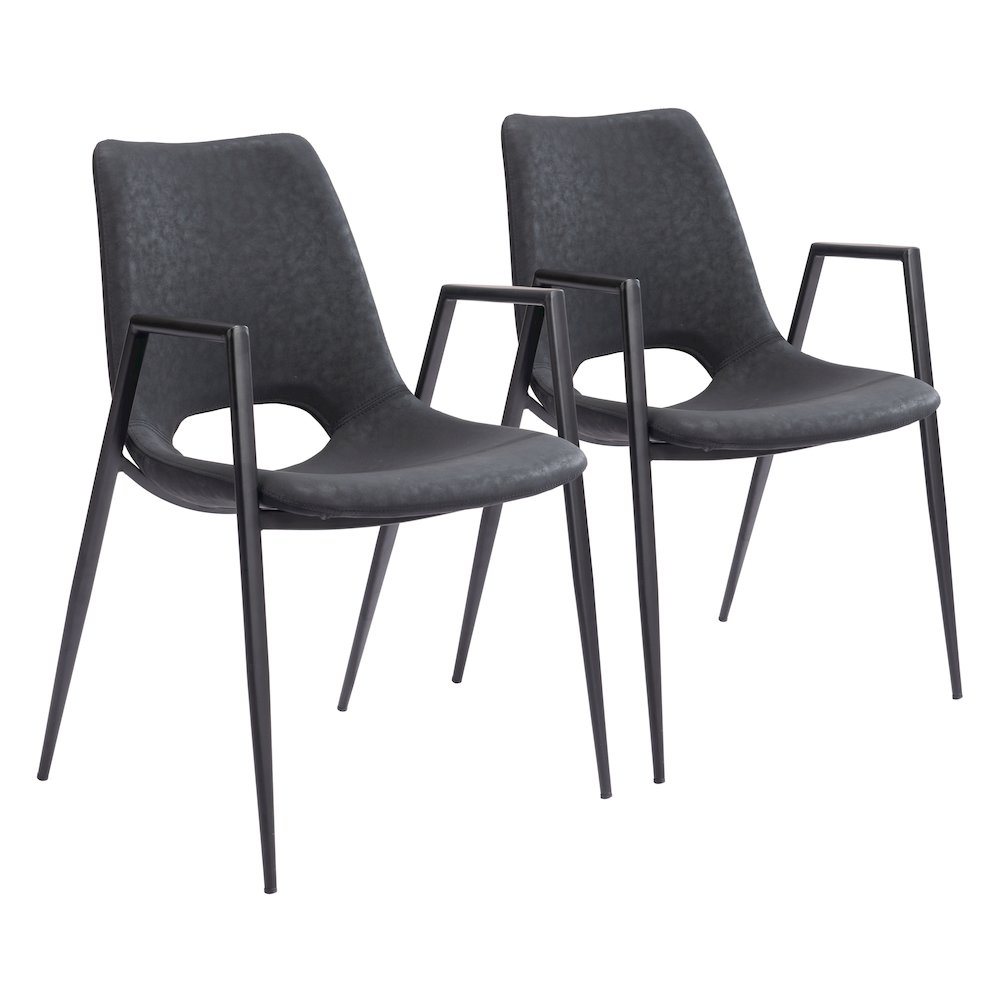 Desi Dining Chair (Set of 2) Black. Picture 6