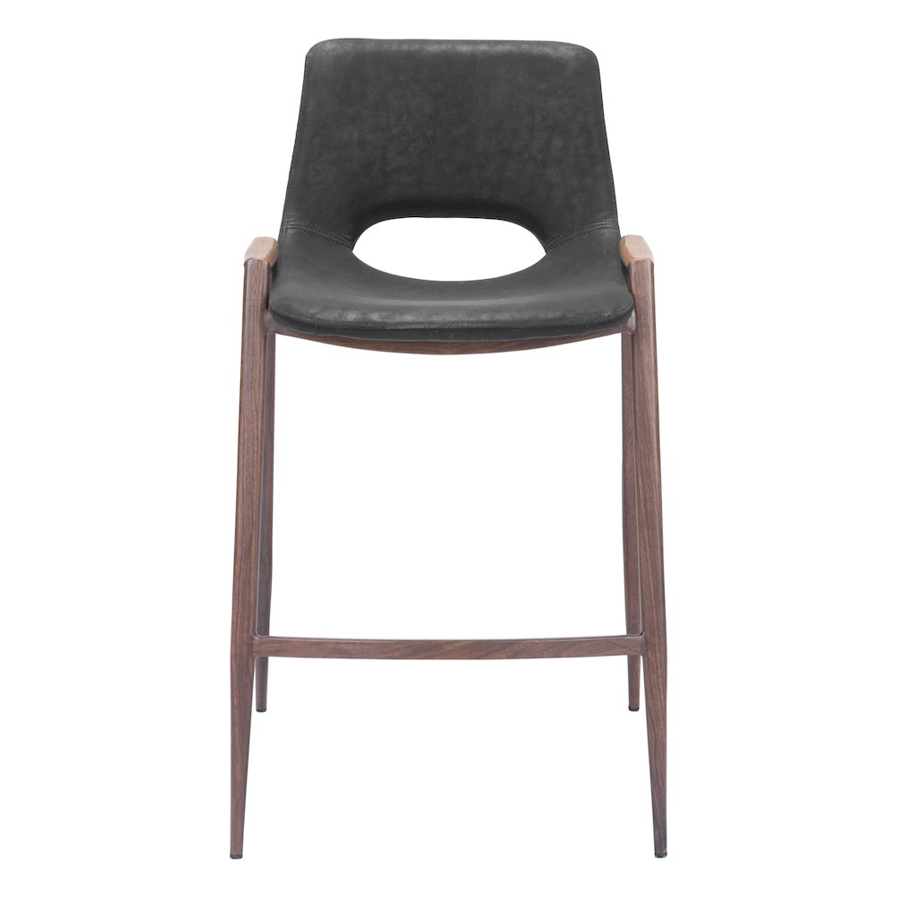 Desi Counter Stool (Set of 2) Black & Walnut. Picture 3