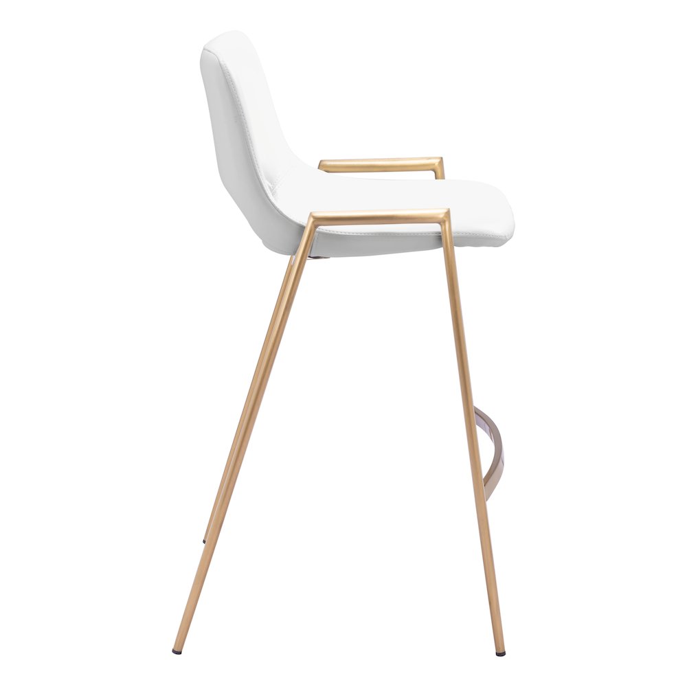Desi Counter Stool (Set of 2) White & Gold. Picture 2