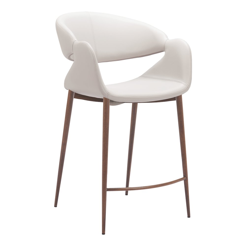 Limay Counter Stool Beige & Walnut. Picture 1