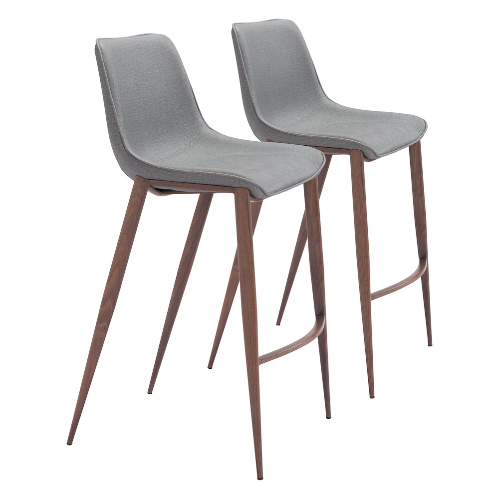 Magnus Barstool (Set of 2) Slate Gray & Walnut. Picture 6