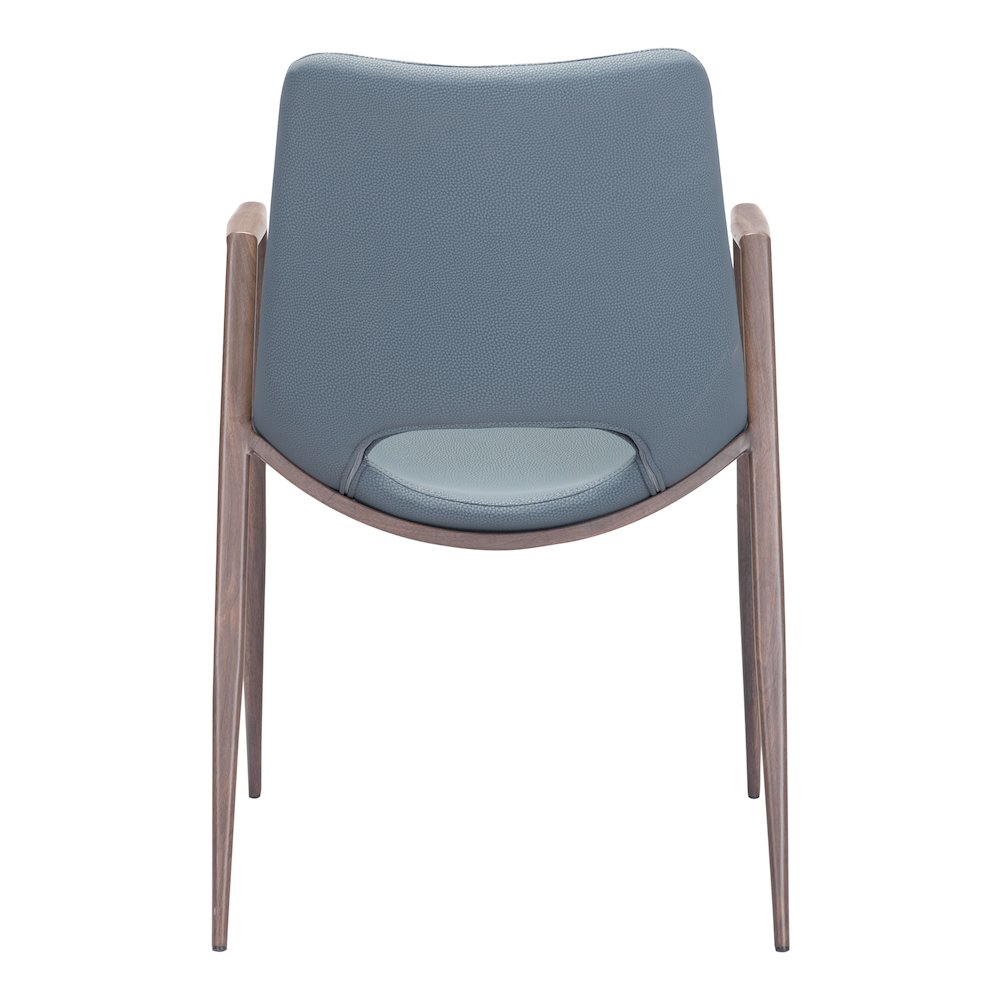 Desi Dining Chair (Set of 2) Azure Gray & Walnut. Picture 4