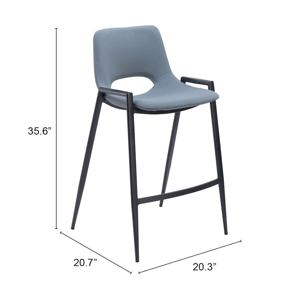 Desi Counter Stool (Set of 2) Azure Gray. Picture 7
