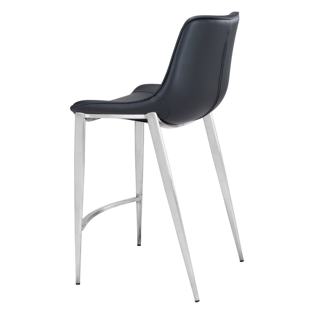 Magnus Counter Stool (Set of 2) Black & Silver. Picture 5