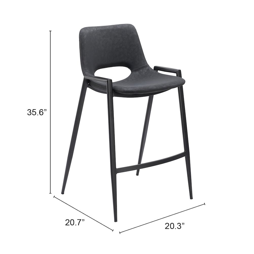 Desi Counter Stool (Set of 2) Black. Picture 7