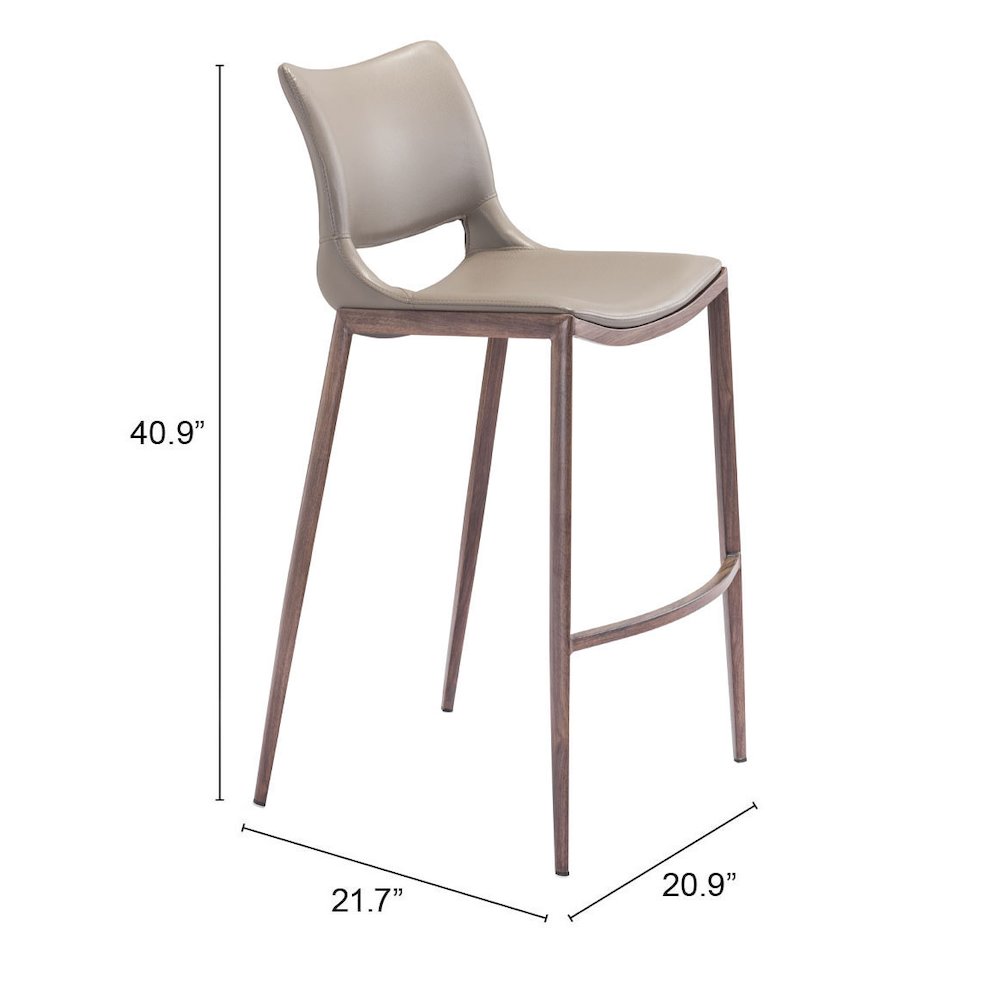 Ace Barstool (Set of 2) Brown & Walnut. Picture 7