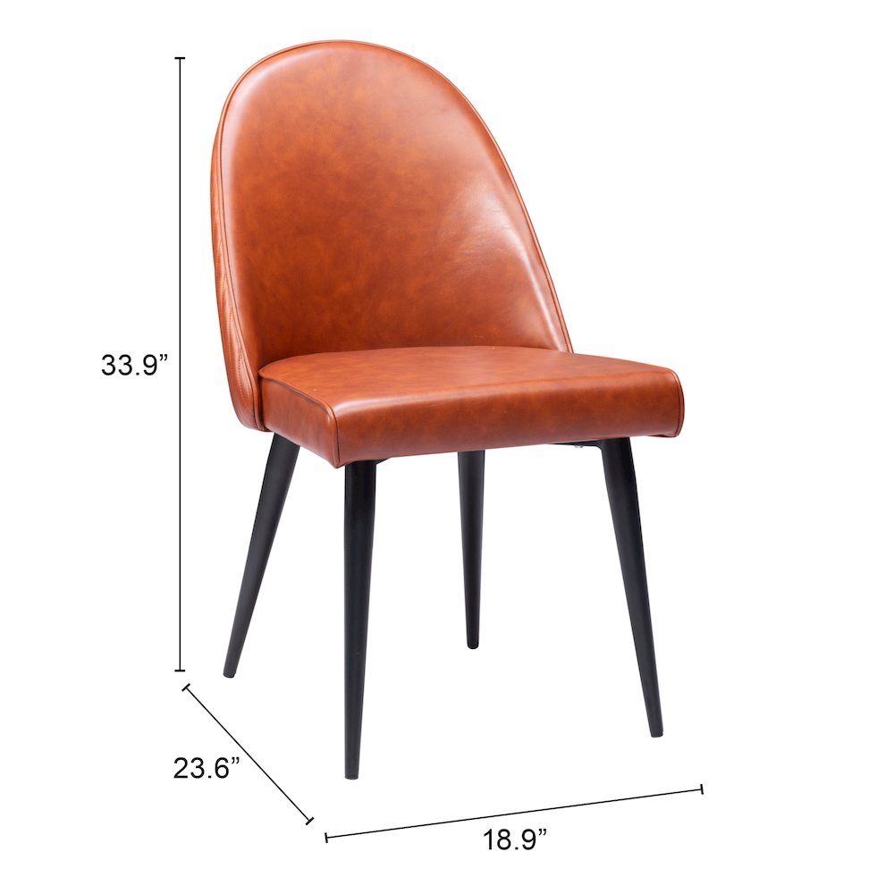 Silloth Armless Dining Chair (Set of 2) Brown. Picture 7