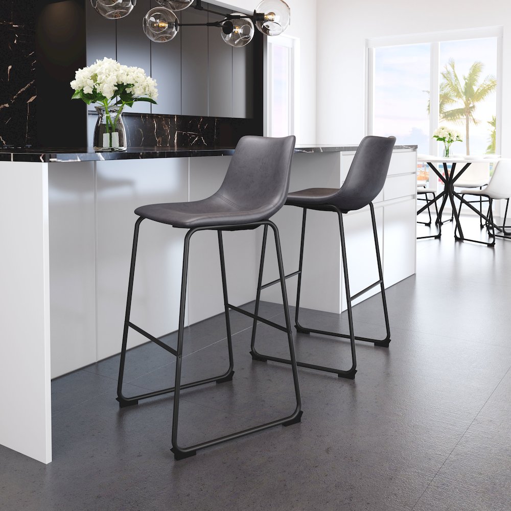 Smart Barstool (Set of 2) Charcoal. Picture 9