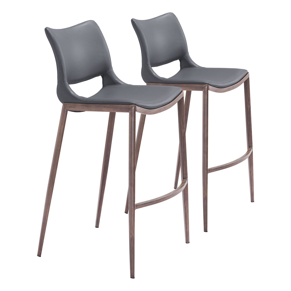 Ace Barstool (Set of 2) Dark Gray & Walnut. Picture 6