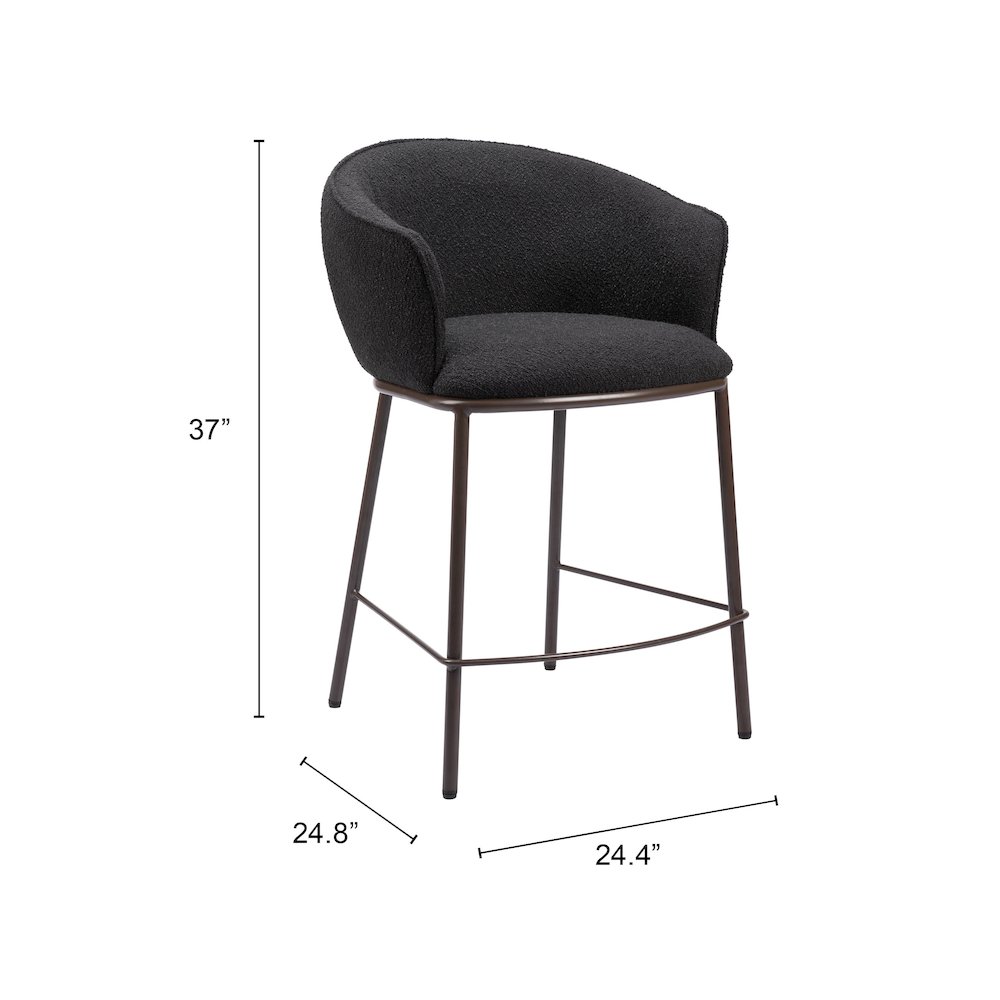 Essen Counter Stool Black & Bronze. Picture 7
