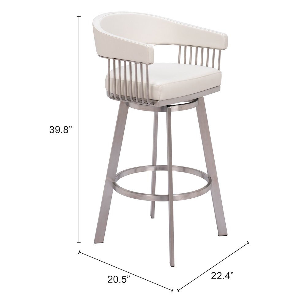 Bantry Swivel Barstool White. Picture 7