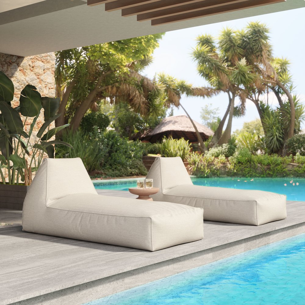 Kalm Chaise Lounge Beige. Picture 9
