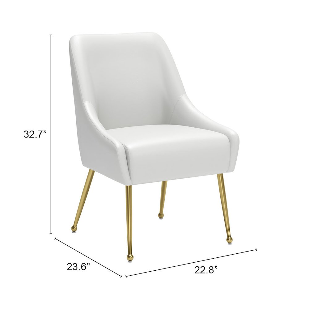 Maxine Dining Chair White & Gold. Picture 12