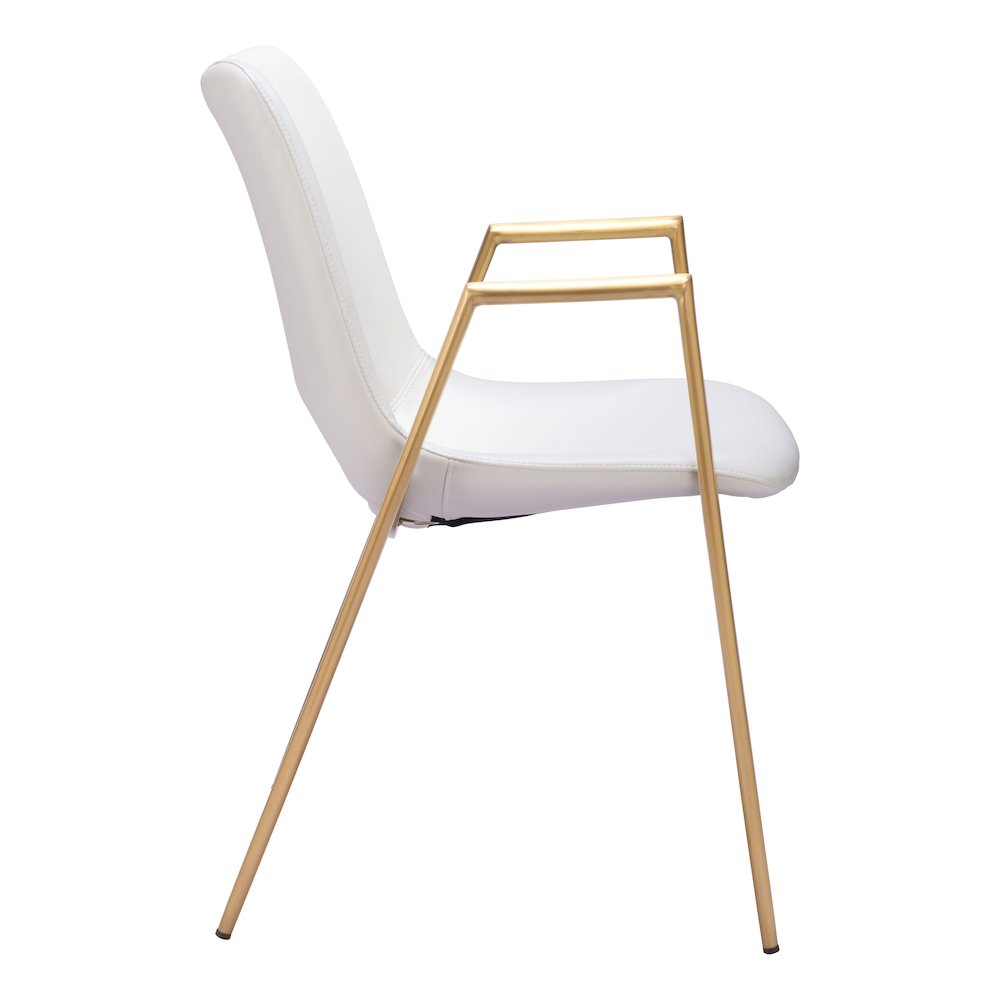 Desi Dining Chair (Set of 2) White & Gold. Picture 2