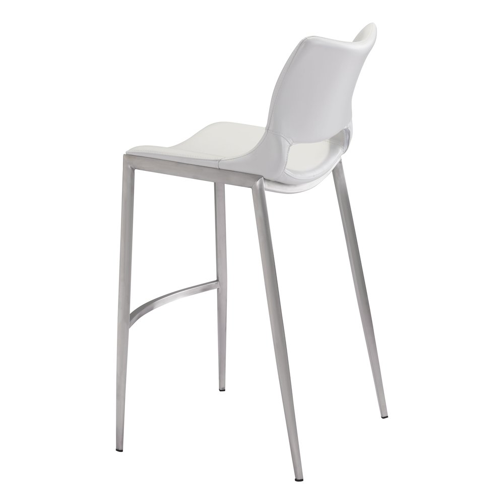 Ace Barstool (Set of 2) White & Silver. Picture 5