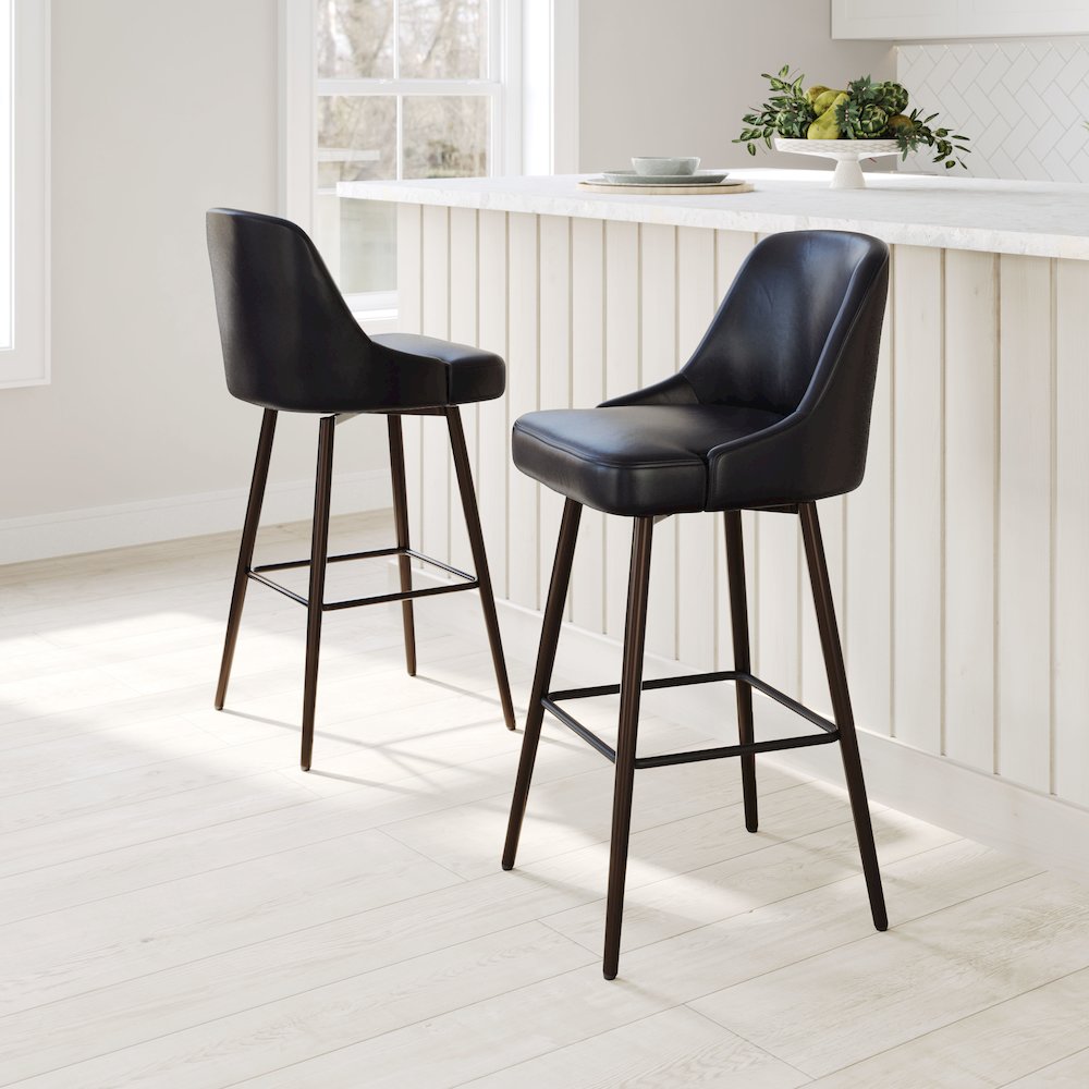 Keppel Swivel Barstool Black & Bronze. Picture 8