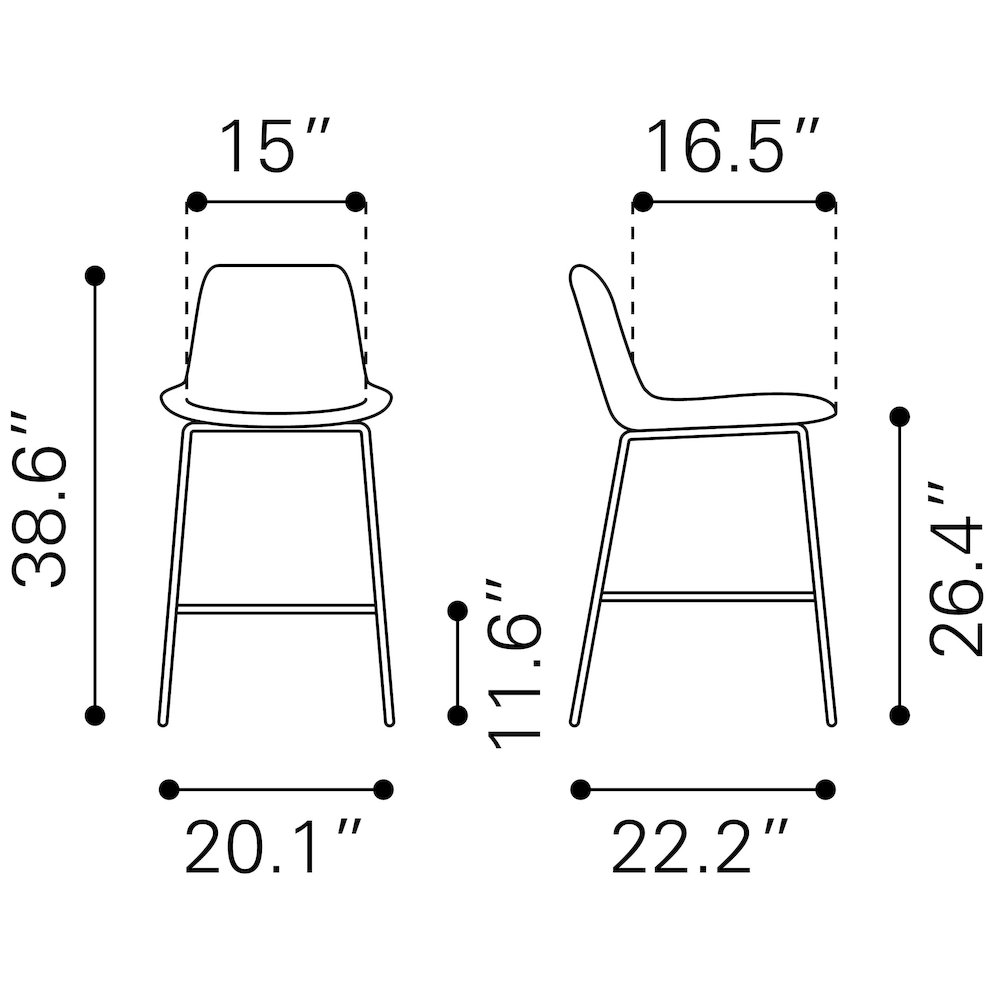 Byron Counter Stool Gray. Picture 12