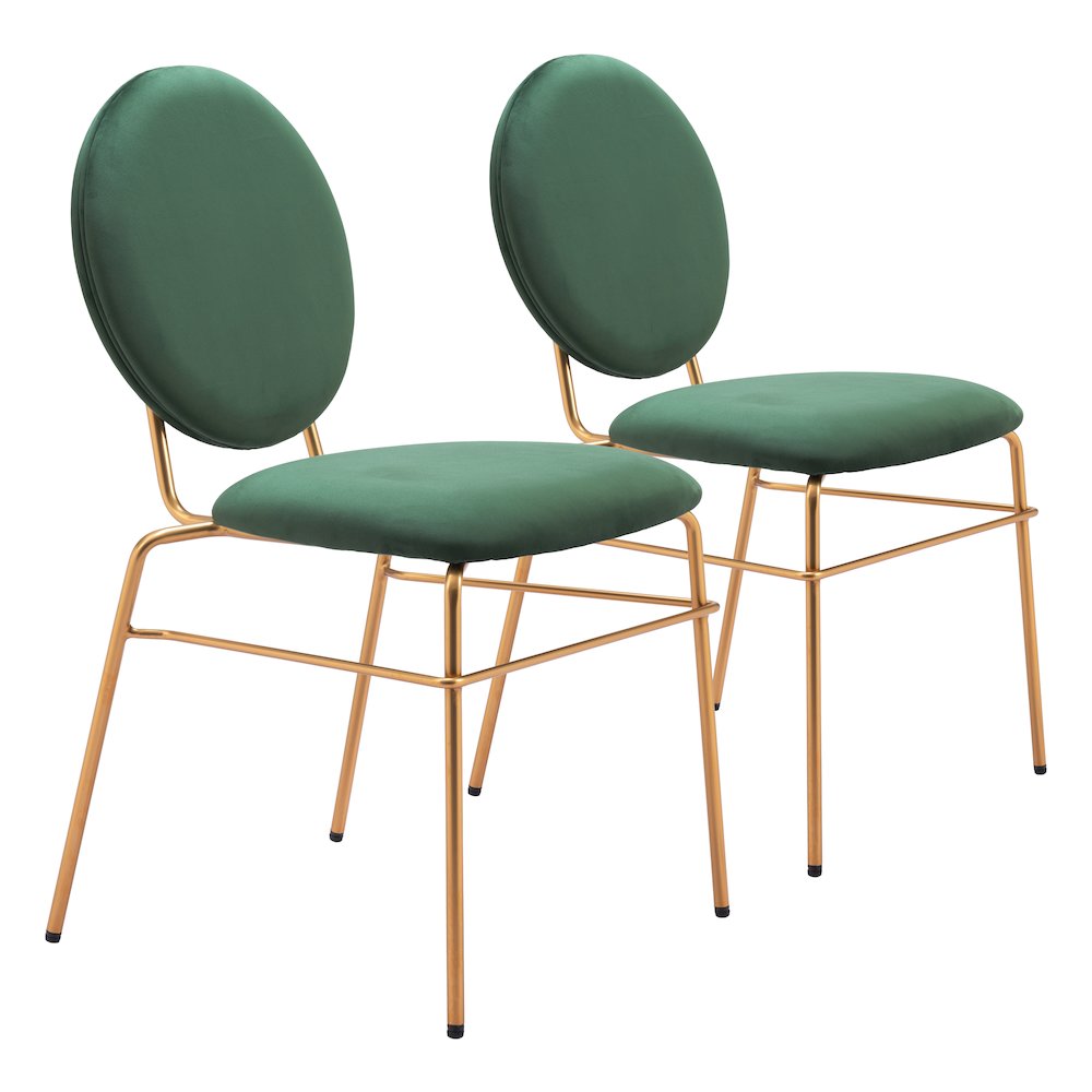 Odessa Dining Chair (Set of 2) Green & Gold. Picture 6