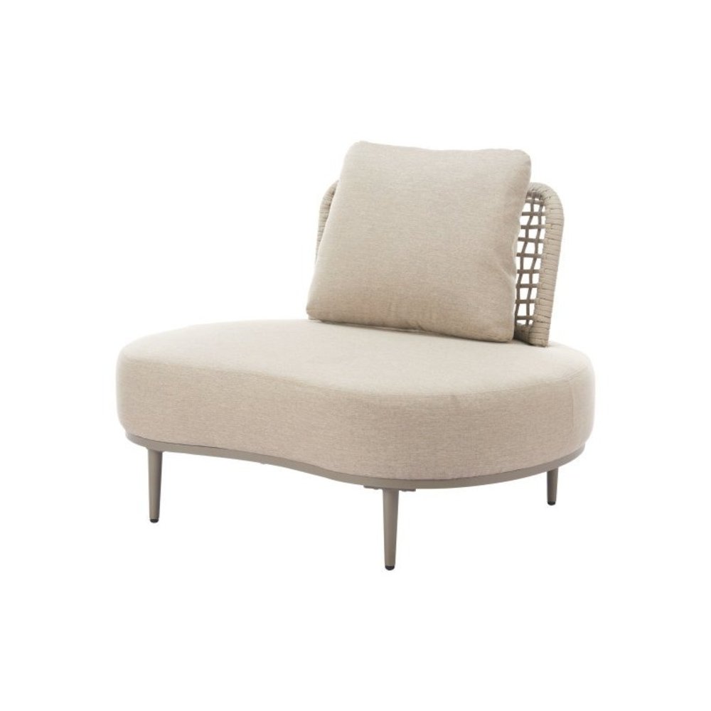 Beige Outdoor Club Chair, Wide Cushioned Patio Chair for Relaxation. Picture 4