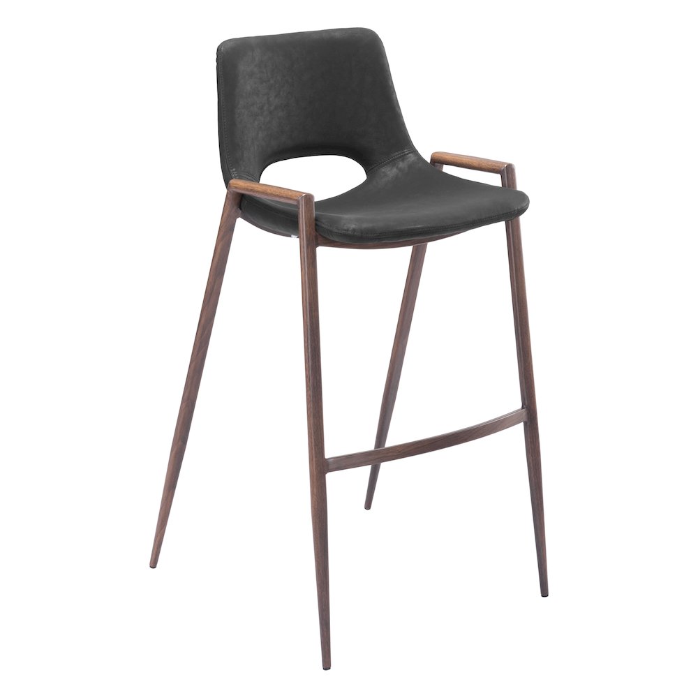 Desi Barstool (Set of 2) Black & Walnut. Picture 6