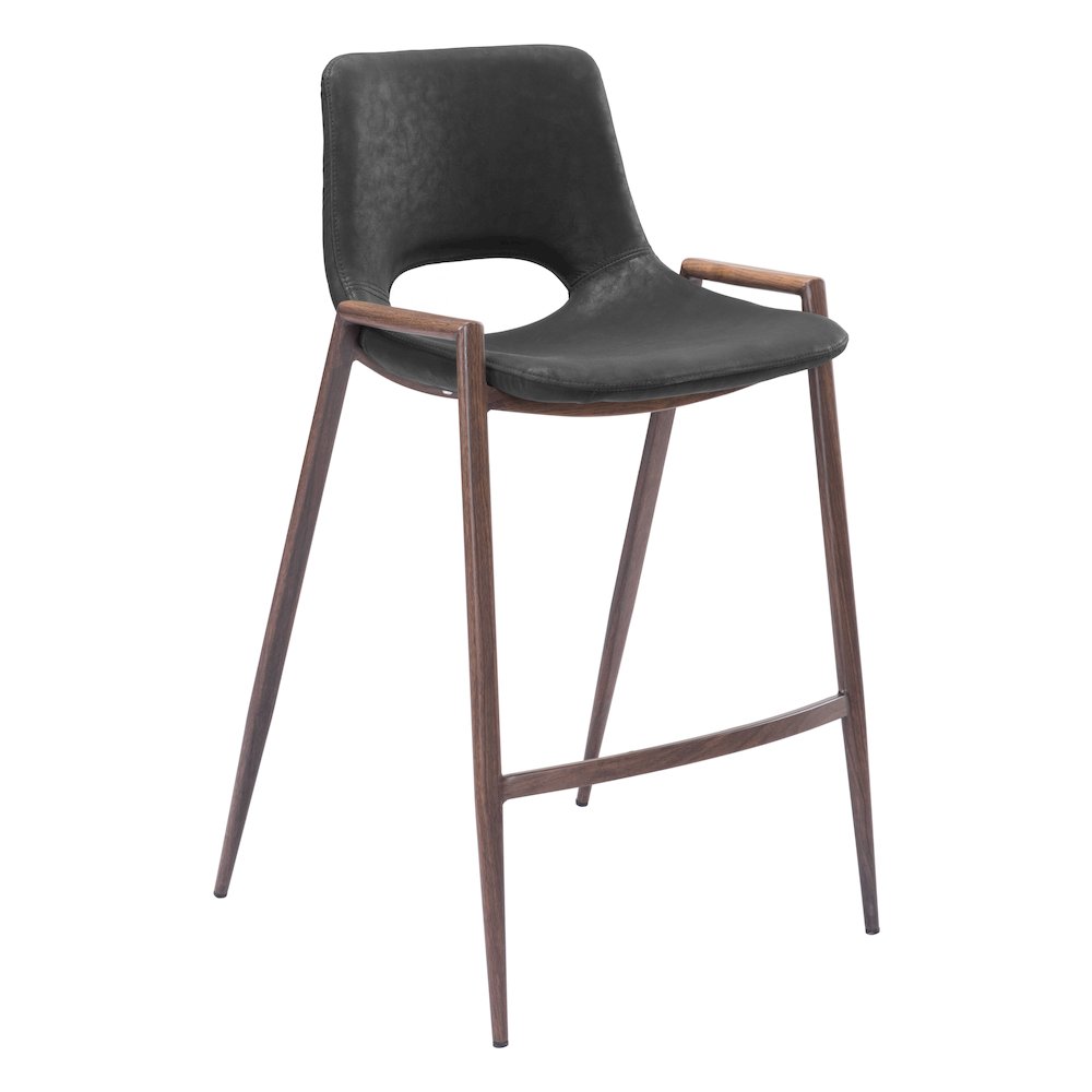 Desi Counter Stool (Set of 2) Black & Walnut. Picture 1