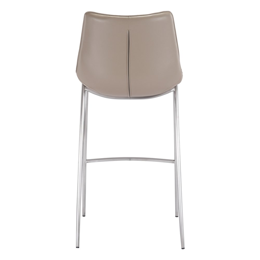 Magnus Barstool (Set of 2) Brown & Silver. Picture 4