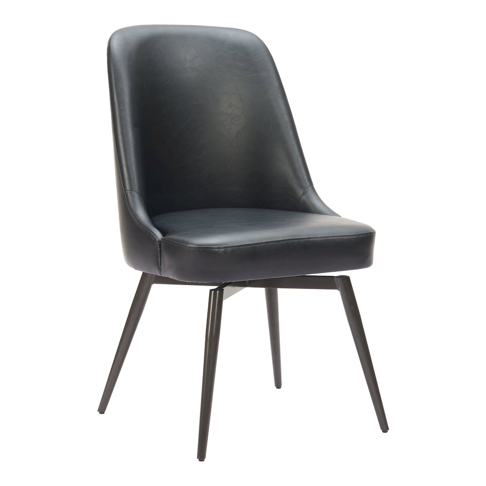 Keppel Swivel Dining Chair (Set of 2) Black. Picture 8
