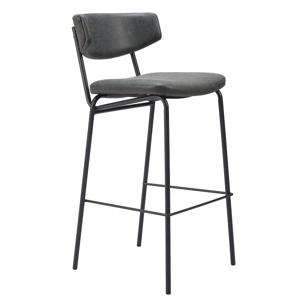 Charon Barstool (Set of 2) Vintage Black. Picture 1