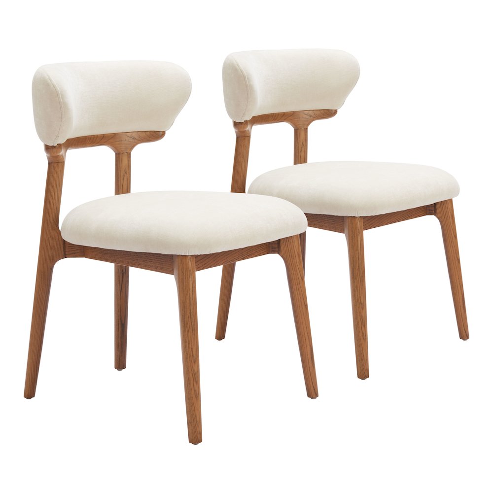 Cedar Dining Chair (Set of 2) White & Walnut. Picture 6