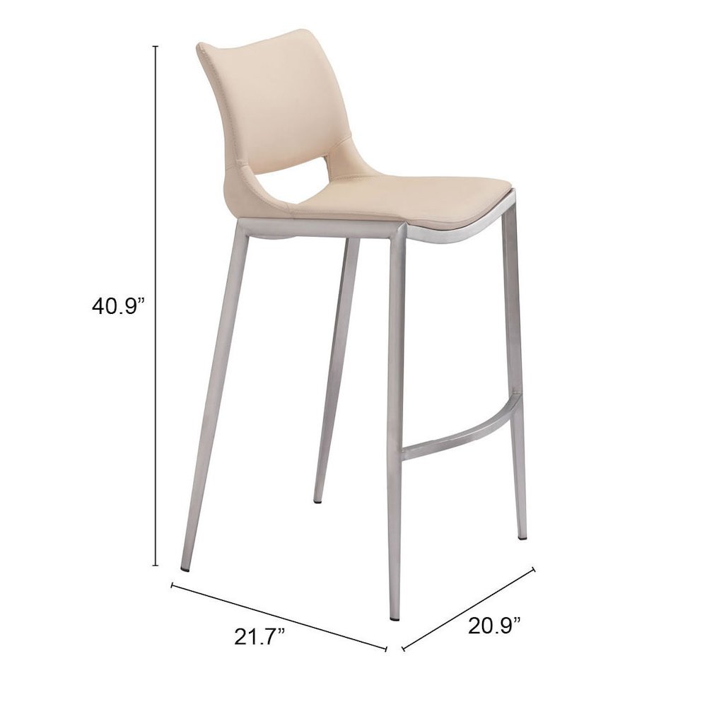 Ace Barstool (Set of 2) Light Pink & Silver. Picture 7