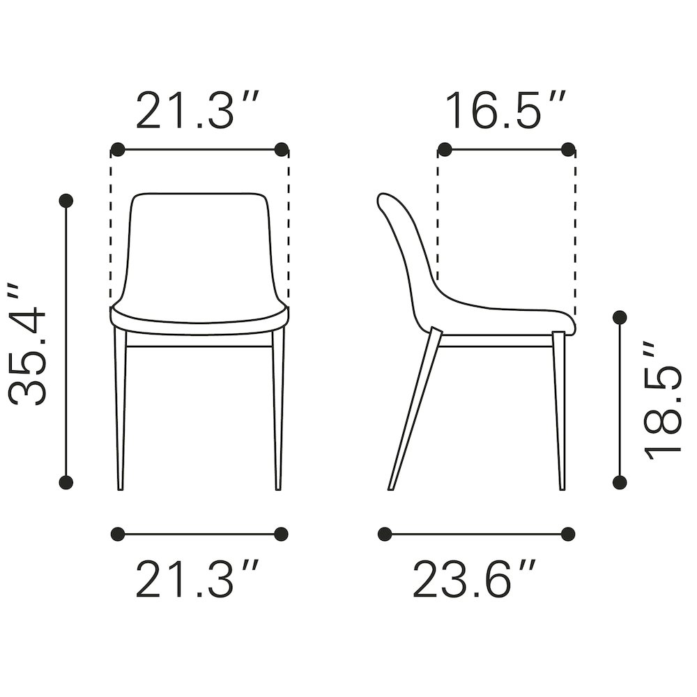 Magnus Dining Chair (Set of 2) Slate Gray & Walnut. Picture 12