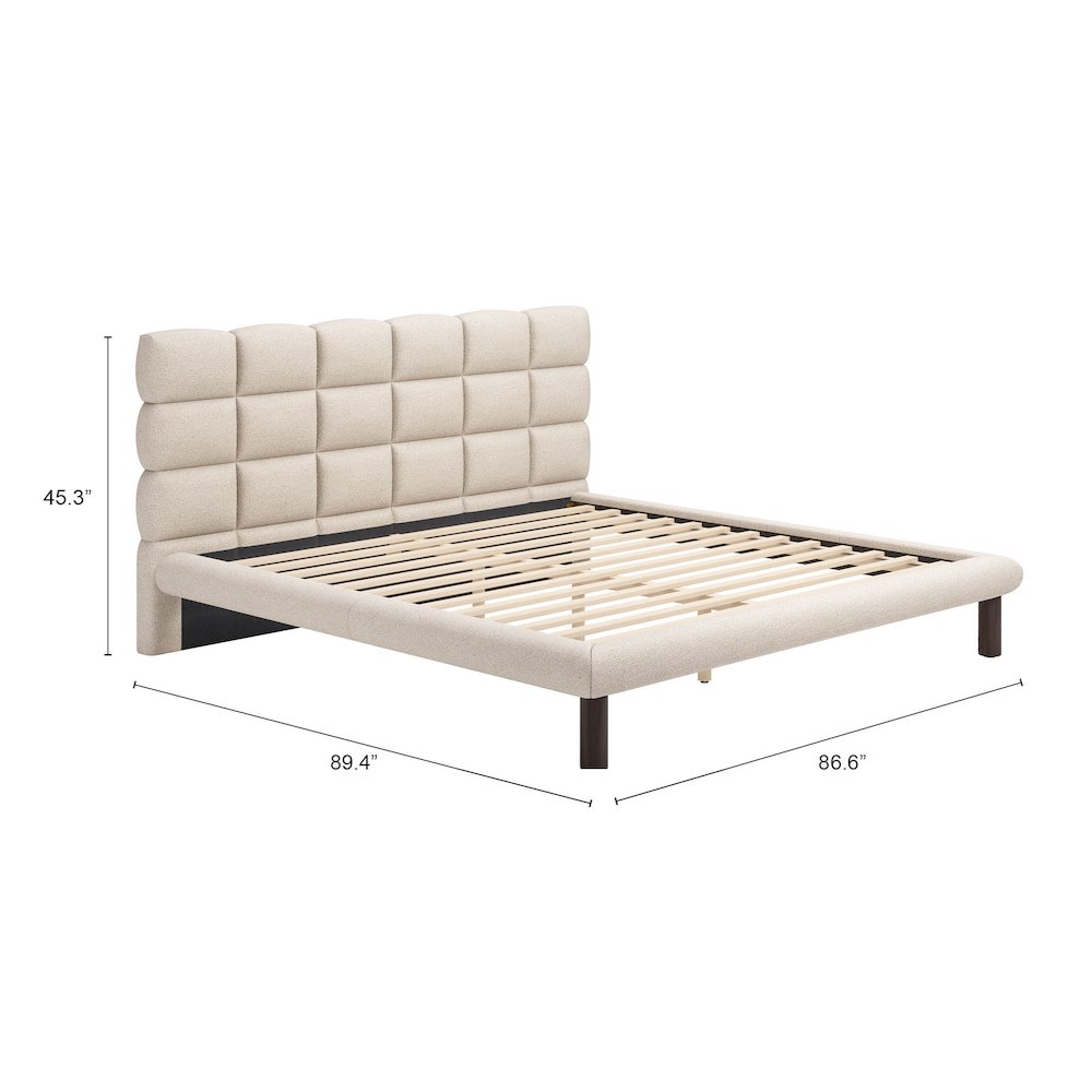 Placid King Bed Beige. Picture 7