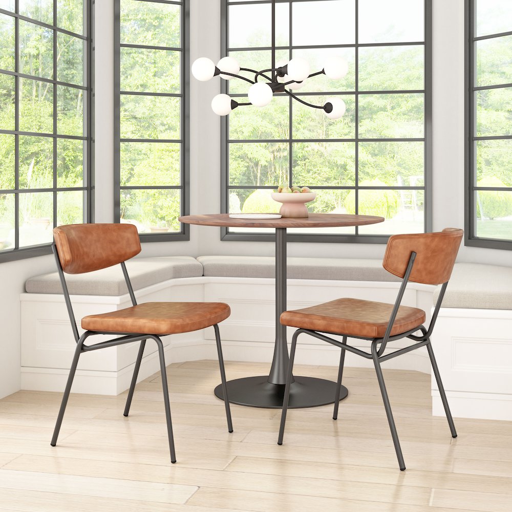 Charon Dining Chair (Set of 2) Vintage Brown. Picture 8