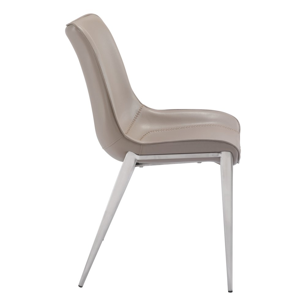 Magnus Dining Chair (Set of 2) Brown & Silver. Picture 2