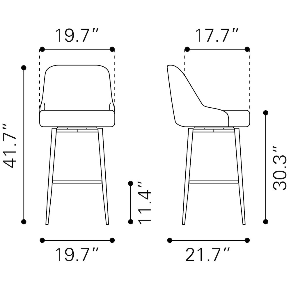 Keppel Swivel Barstool Brown. Picture 11