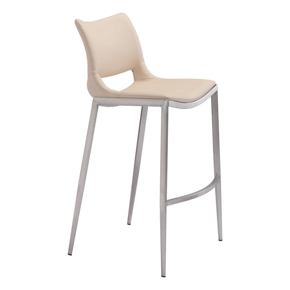 Ace Barstool (Set of 2) Light Pink & Silver. Picture 1