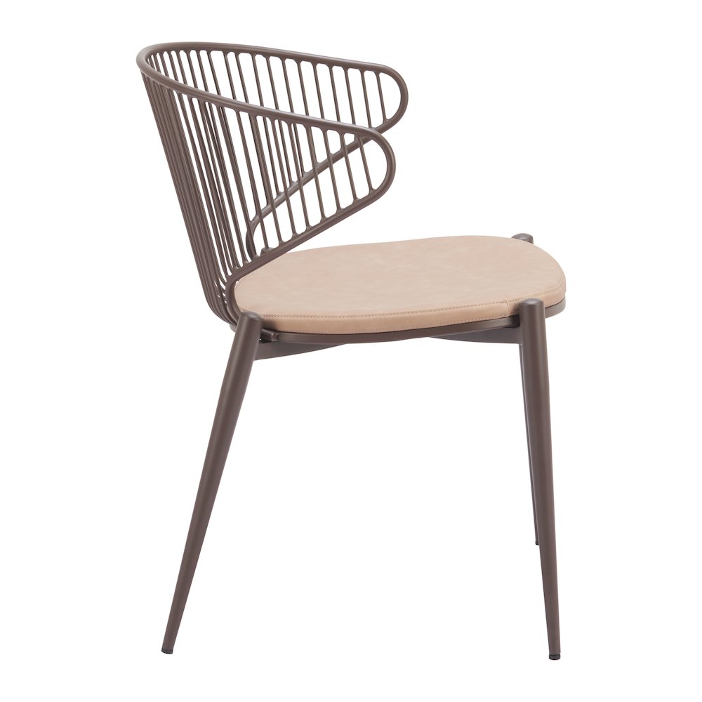 Silues Dining Chair (Set of 2) Taupe & Brown. Picture 5