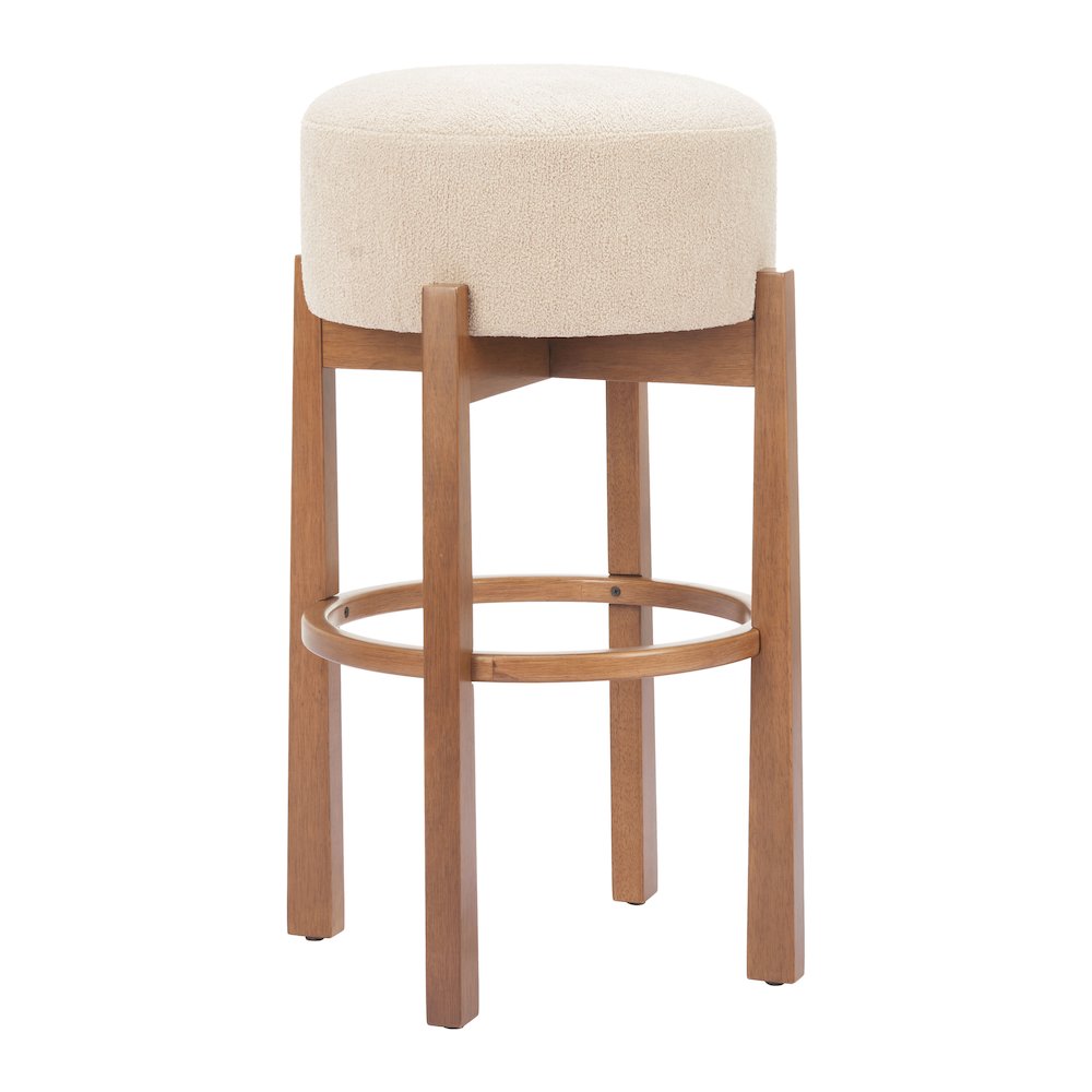 Nade Barstool (Set of 2) Beige & Walnut. Picture 1