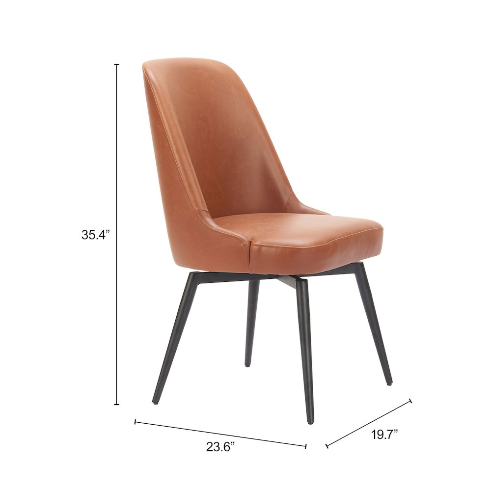 Keppel Swivel Dining Chair (Set of 2) Brown. Picture 7
