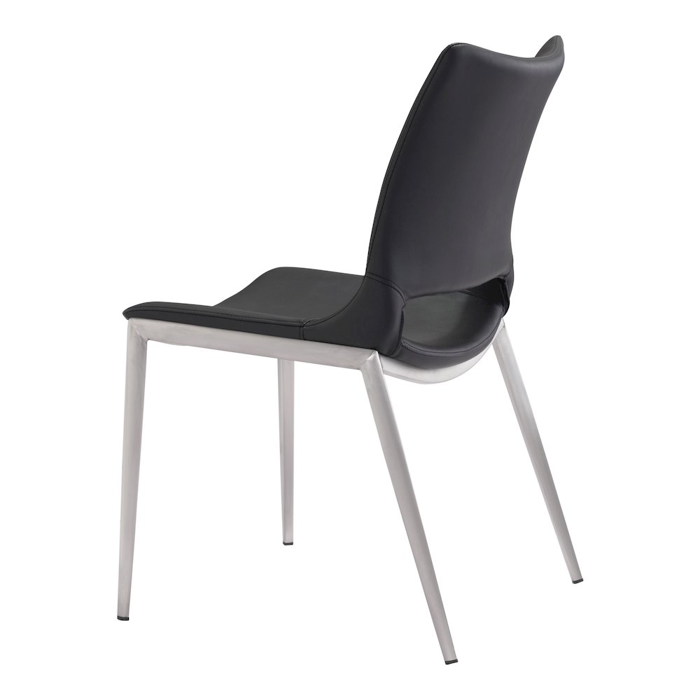 Ace Dining Chair (Set of 2) Black & Silver. Picture 5